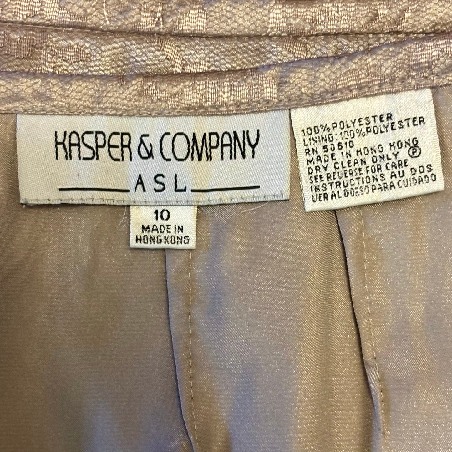 NWT Y2K Violet-Grey & Champagne Lace Kasper & Co Pencil Skirt (EU 40)