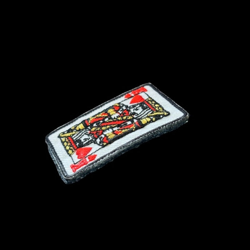 King of Hearts Playing Card Vintage Embroidered Patch Pin