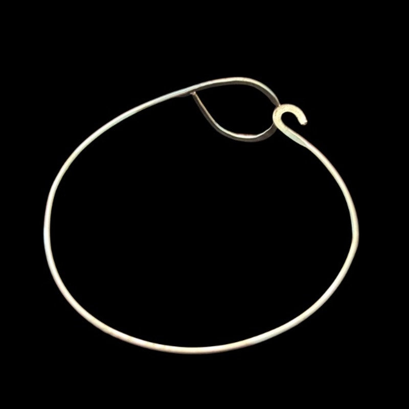 Vintage Silver Dainty Open Teardrop Loop Bracelet