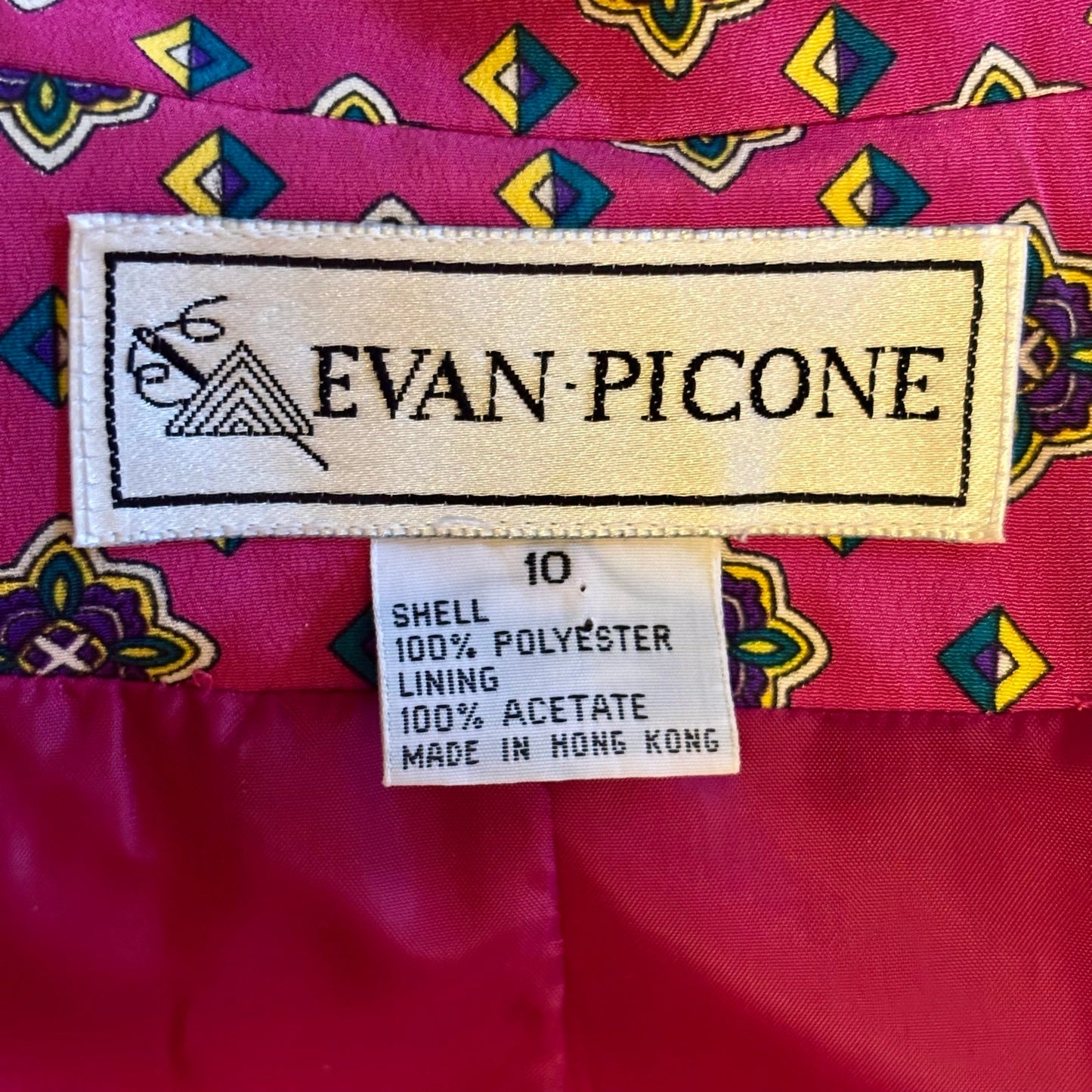 Vintage Hot Pink Medallion Print Blazer  (10)