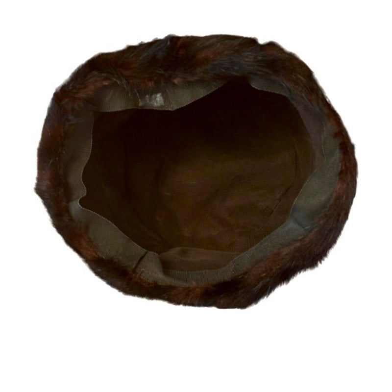 Union Made Vintage Dark Brown Mink Fur Cossack-Style Hat (21.5”)