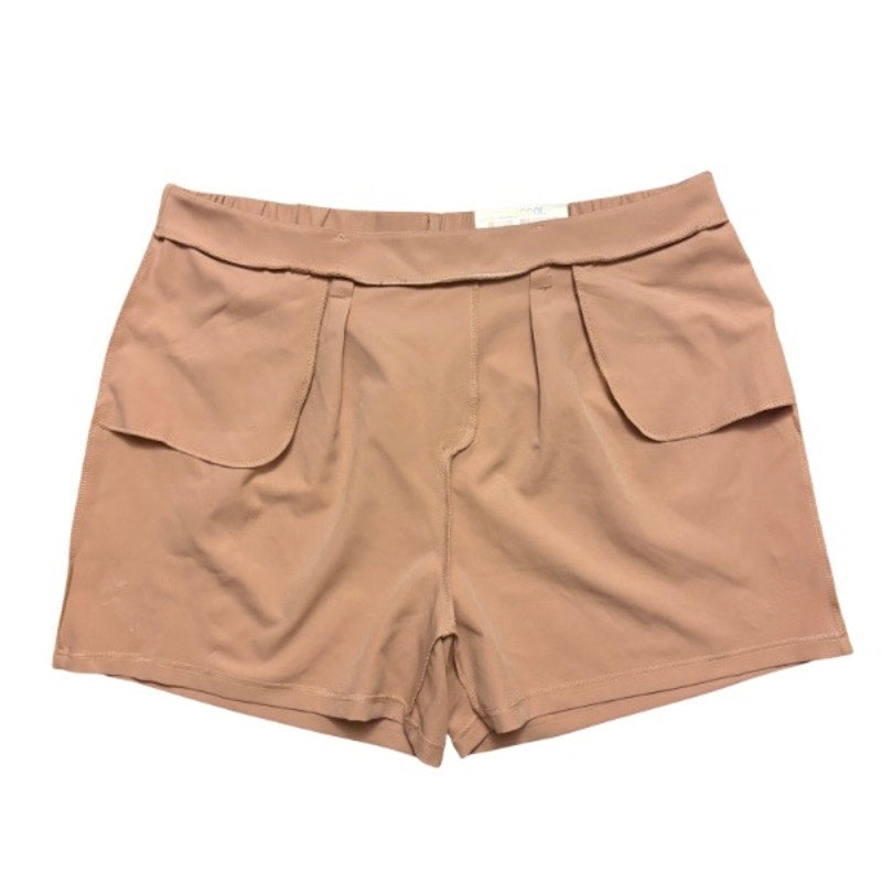 Vintage Birds and Purple Flowers Patch Embellished Muted Salmon Pink NWT High-Waisted Shorts (XXL)