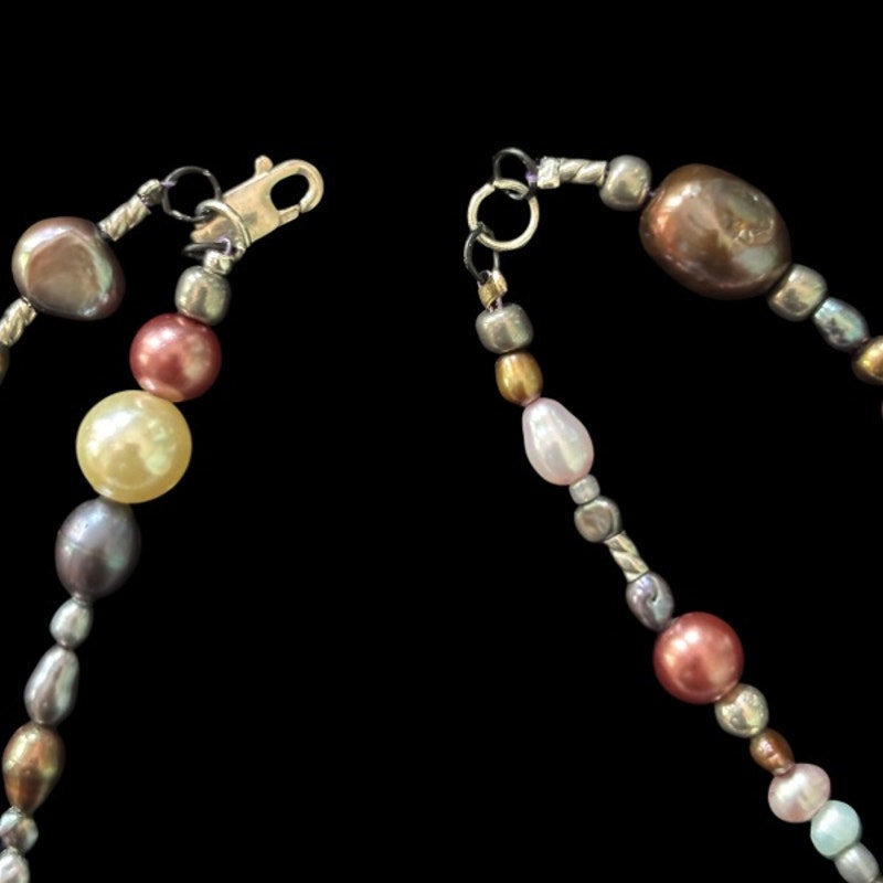 The Royal Buccaneer | Multicolor Double Strand Pearl Bead Pendant Choker Necklace