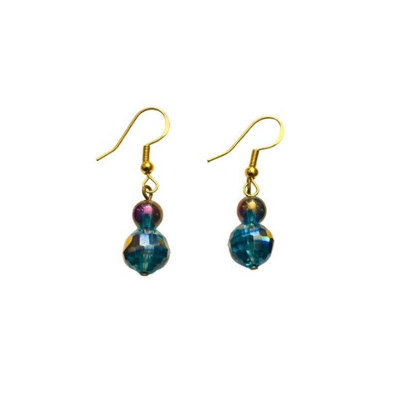 Bubble Baubles | Dainty Blue/Purple Colorshift Drop Earrings