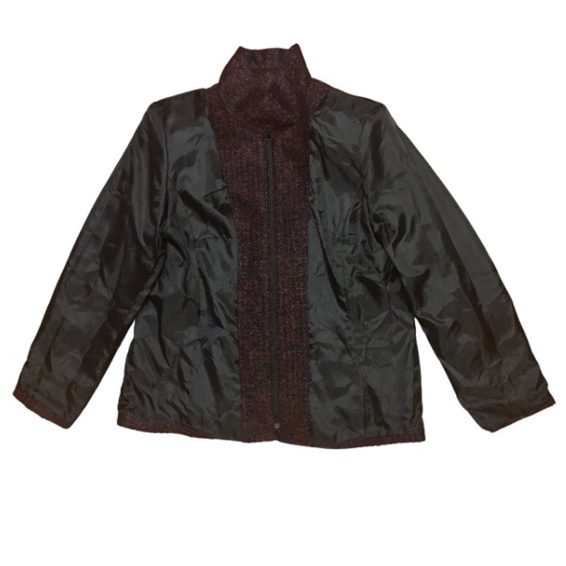Vintage Purple/Orange Tweed Zip-up Jacket (L)