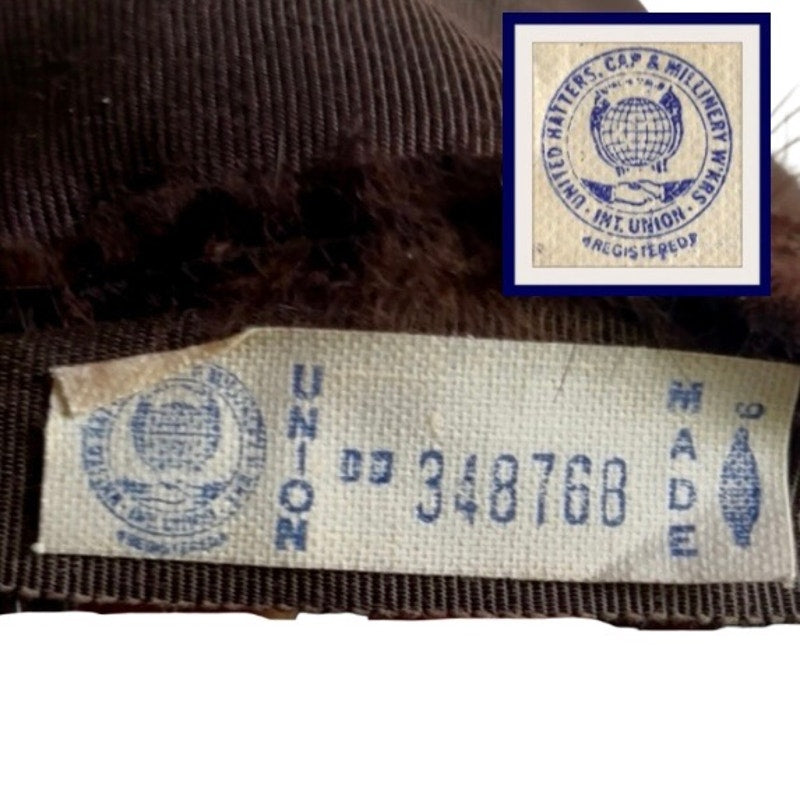 Union Made Vintage Dark Brown Mink Fur Cossack-Style Hat (21.5”)