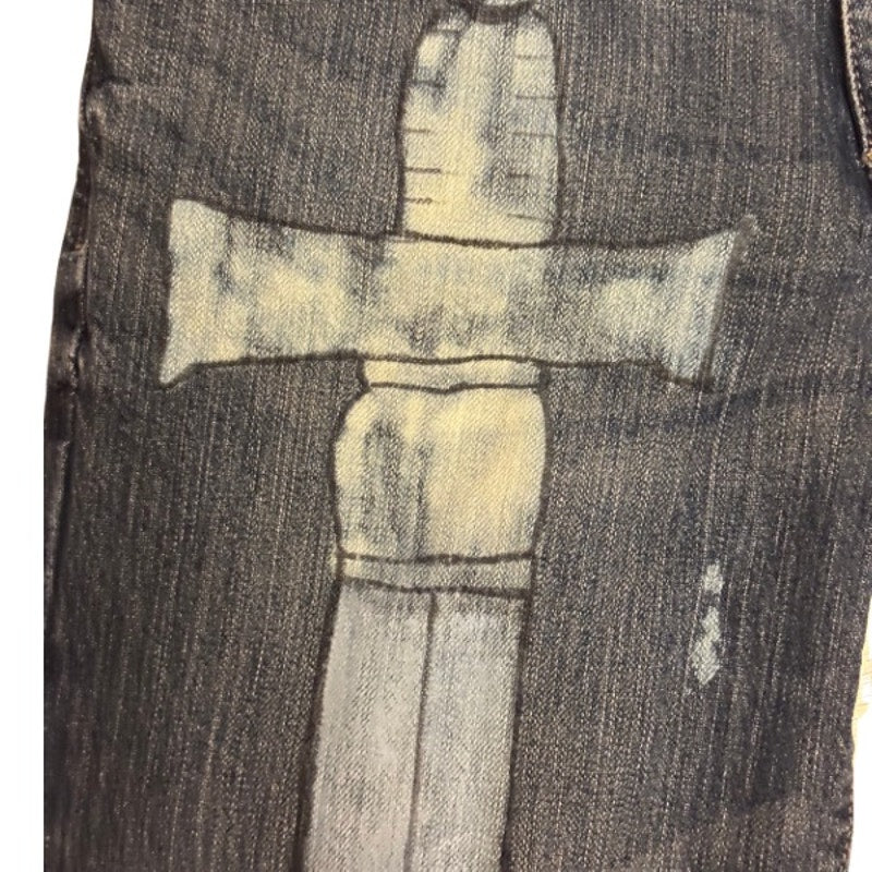 Two of Swords Jeans | OOAK Handpainted (33 x 30)