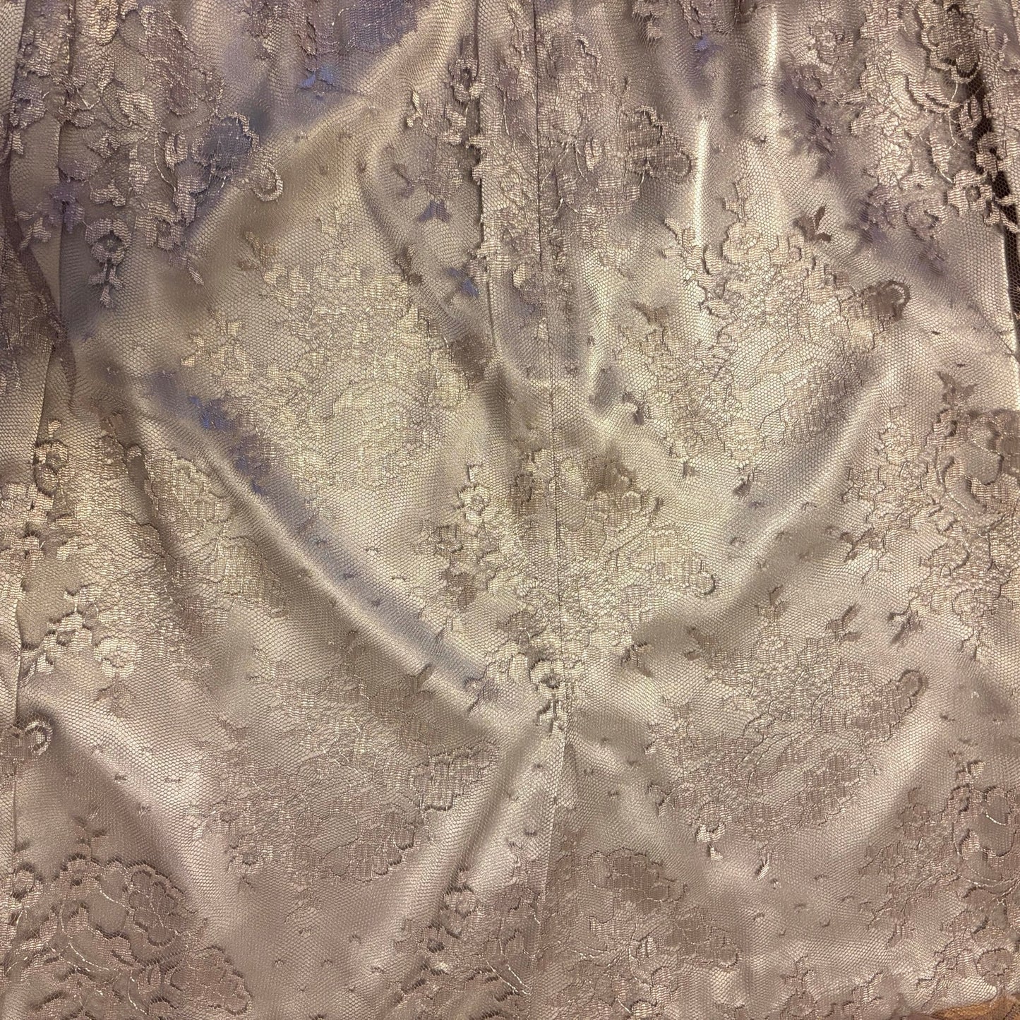 NWT Y2K Violet-Grey & Champagne Lace Kasper & Co Pencil Skirt (EU 40)