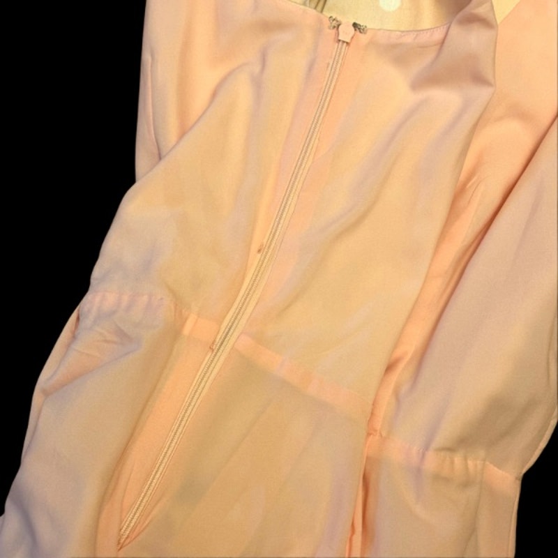 Cherry Blossom Pink & White Polka Dot Sleevless A-Line Shirtwaist Dress (M)