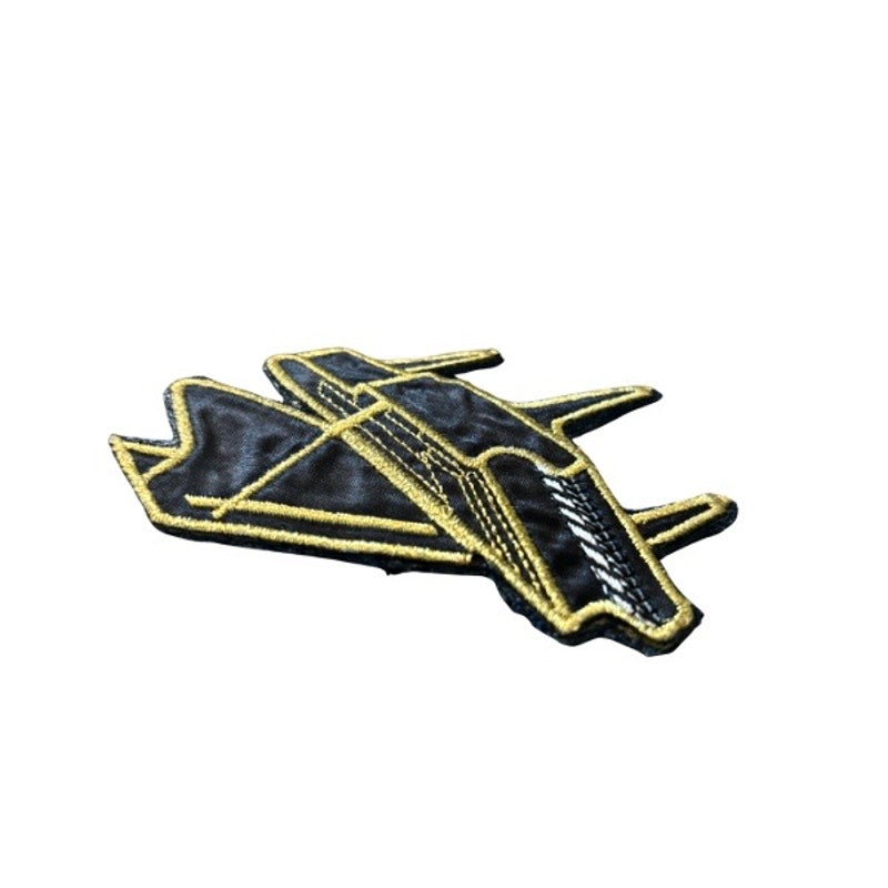 Black and Gold Grand Piano Vintage Embroidered Patch Pin