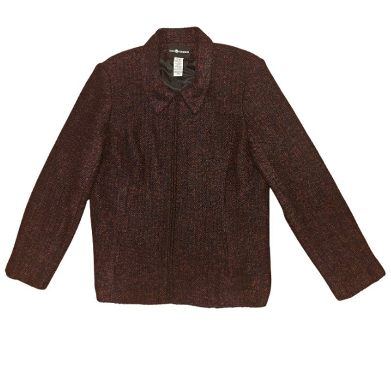 Vintage Purple/Orange Tweed Zip-up Jacket (L)