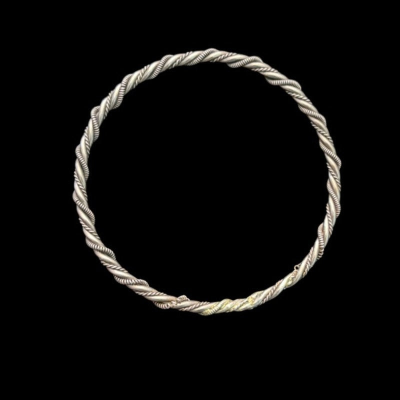 Set of 2 Vintage Silver Wrapped Wire Bangles