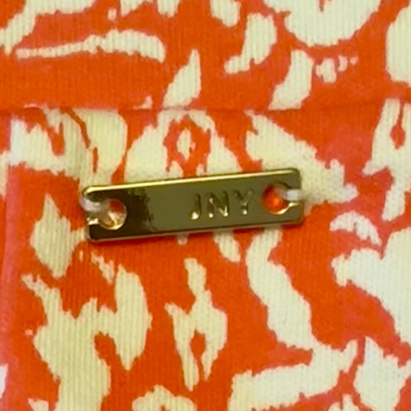 Coral Orange & White Flower Print Split-Hem Skort (L)