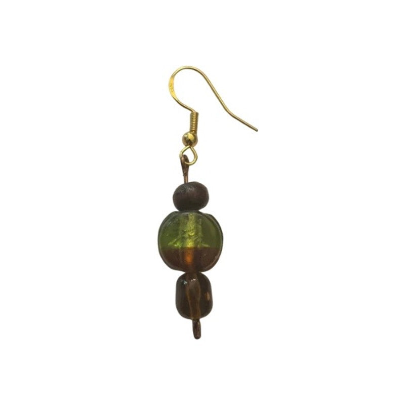 Autumnal Glow Mismatched Beaded Drop Earrings