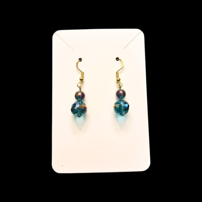 Bubble Baubles | Dainty Blue/Purple Colorshift Drop Earrings