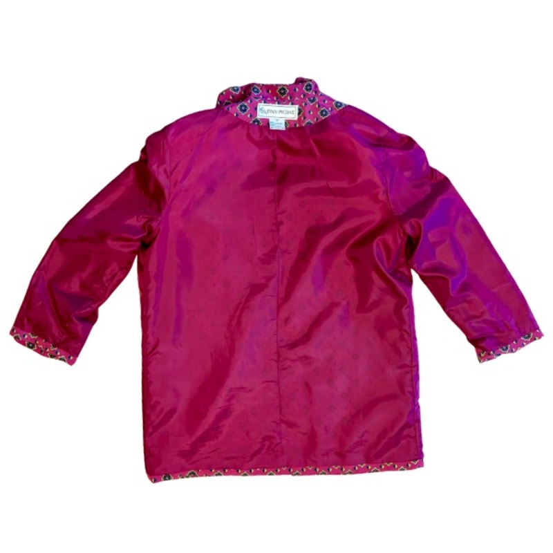 Vintage Hot Pink Medallion Print Blazer  (10)