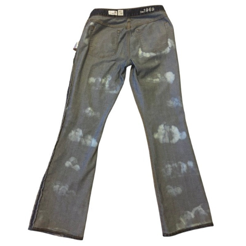 “Blackbirds Fly” Upcycled Medium Curvy Bootcut Jeans (29 R)