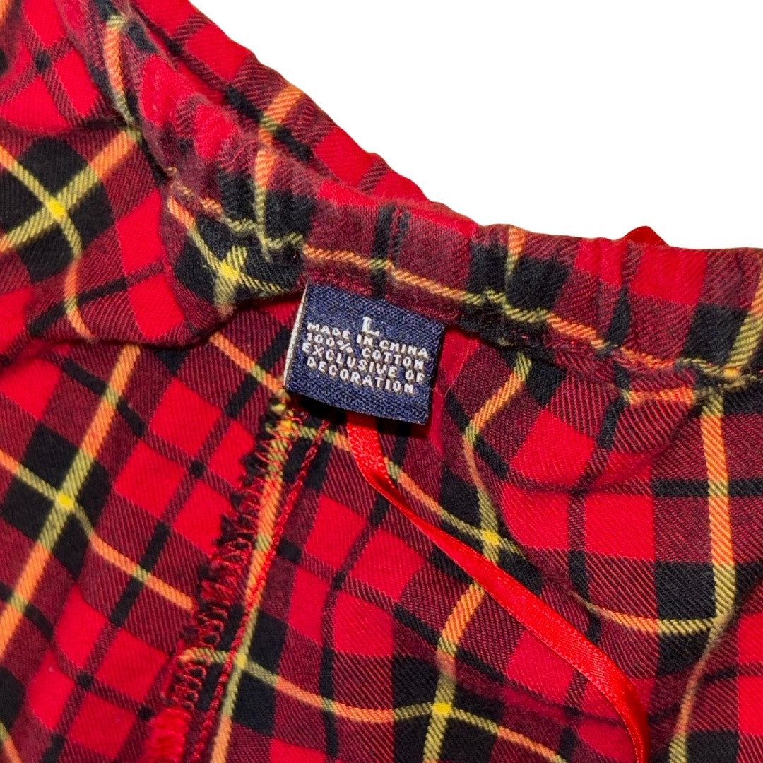 American Living Classic Cotton Red Plaid Flannel Pajama Set (L)