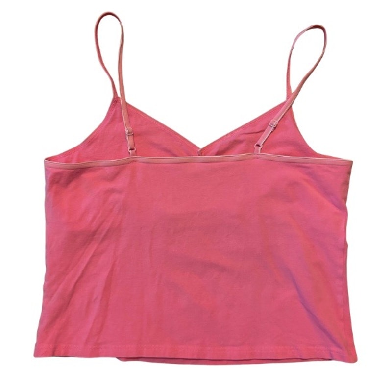 Vintage Pink Rose Bouquet Flower Patch Embellished Pink Crop Camisole (Medium-Large)