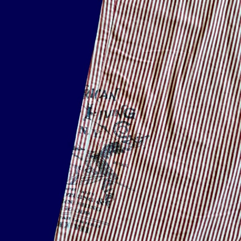 Vintage Navy Star Patch Red and White Striped Cotton Lounge Pants (L)