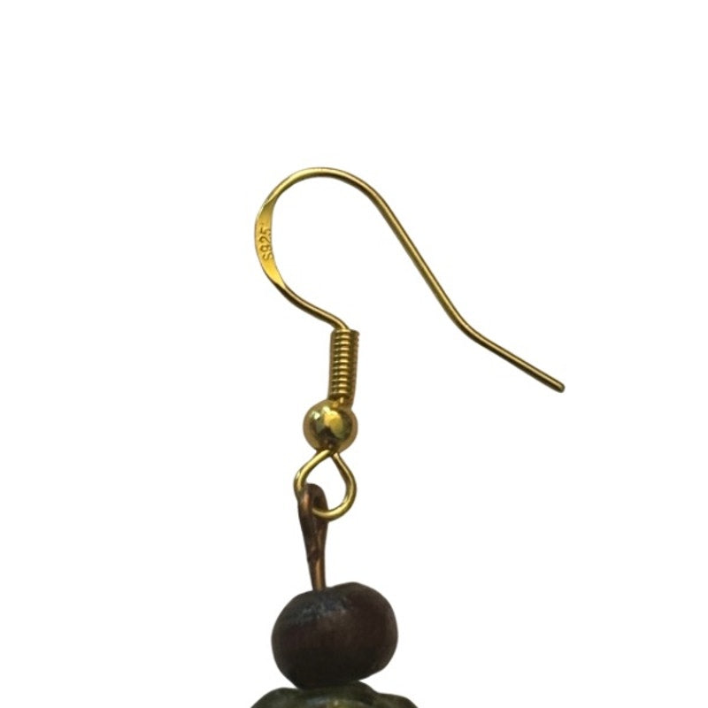 Autumnal Glow Mismatched Beaded Drop Earrings