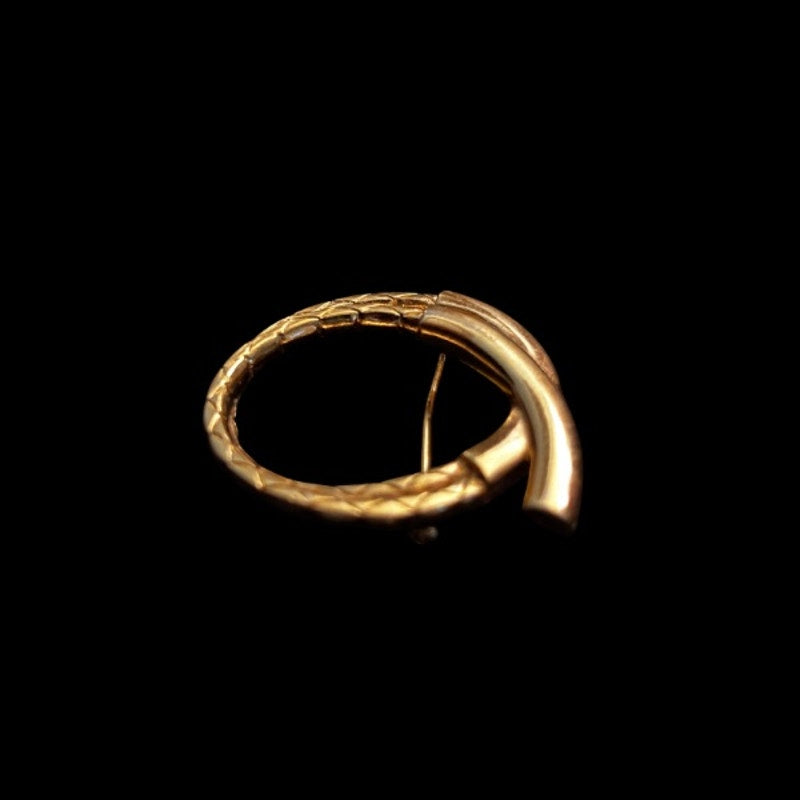 Vintage Gold Toned Braided Rope Lasso Brooch Pin