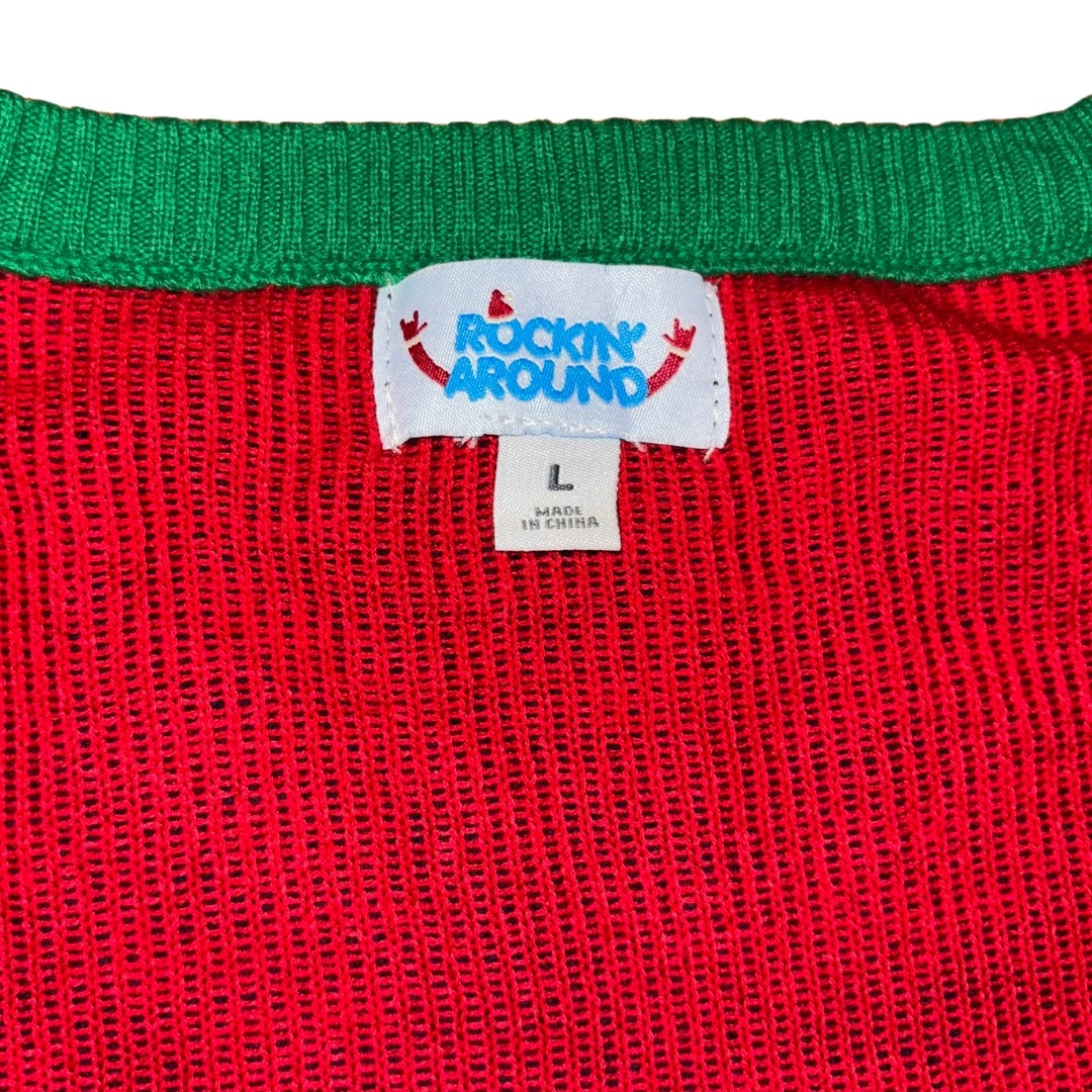 Rockin Around Nice/Naughty Sequin Message Board Unisex Ugly Christmas Sweater (L)