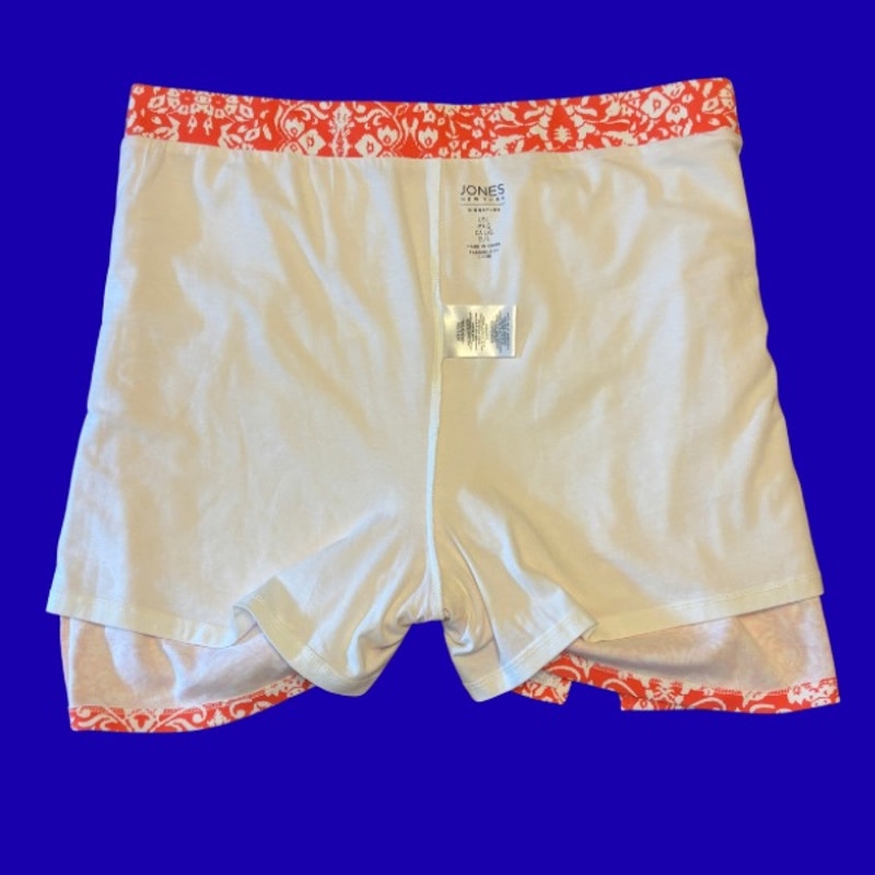 Coral Orange & White Flower Print Split-Hem Skort (L)