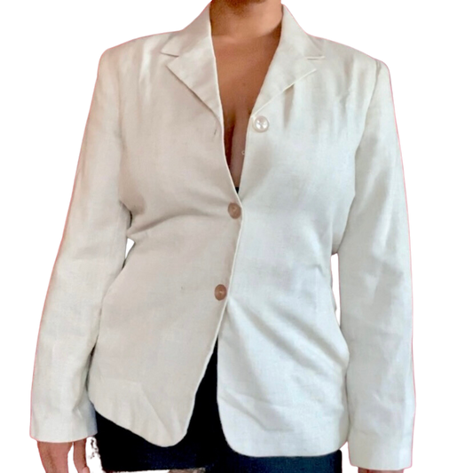 Vintage Sag Harbor Petite Cream Suit Jacket (14P)