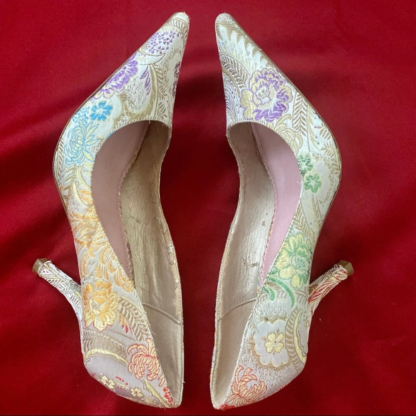 Vintage Brocade Floral Steve Madden “Darring” Heels (8.5 M)