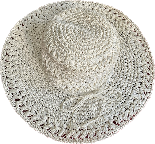 SCALA White Wide Brim 100% Paper Sunhat