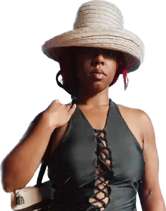 Vintage 100% Straw Sunhat with Asymmetrical Upturned Brim and Bow